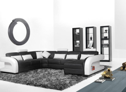 Luxurious Living room Corner suite Corner sofa Corner sofa Sofa Upholstery Corner Couch Leather